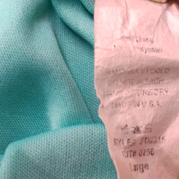 Women's Miami size Large black & mint green Chevron print sleeveless dress - Picture 8 of 8